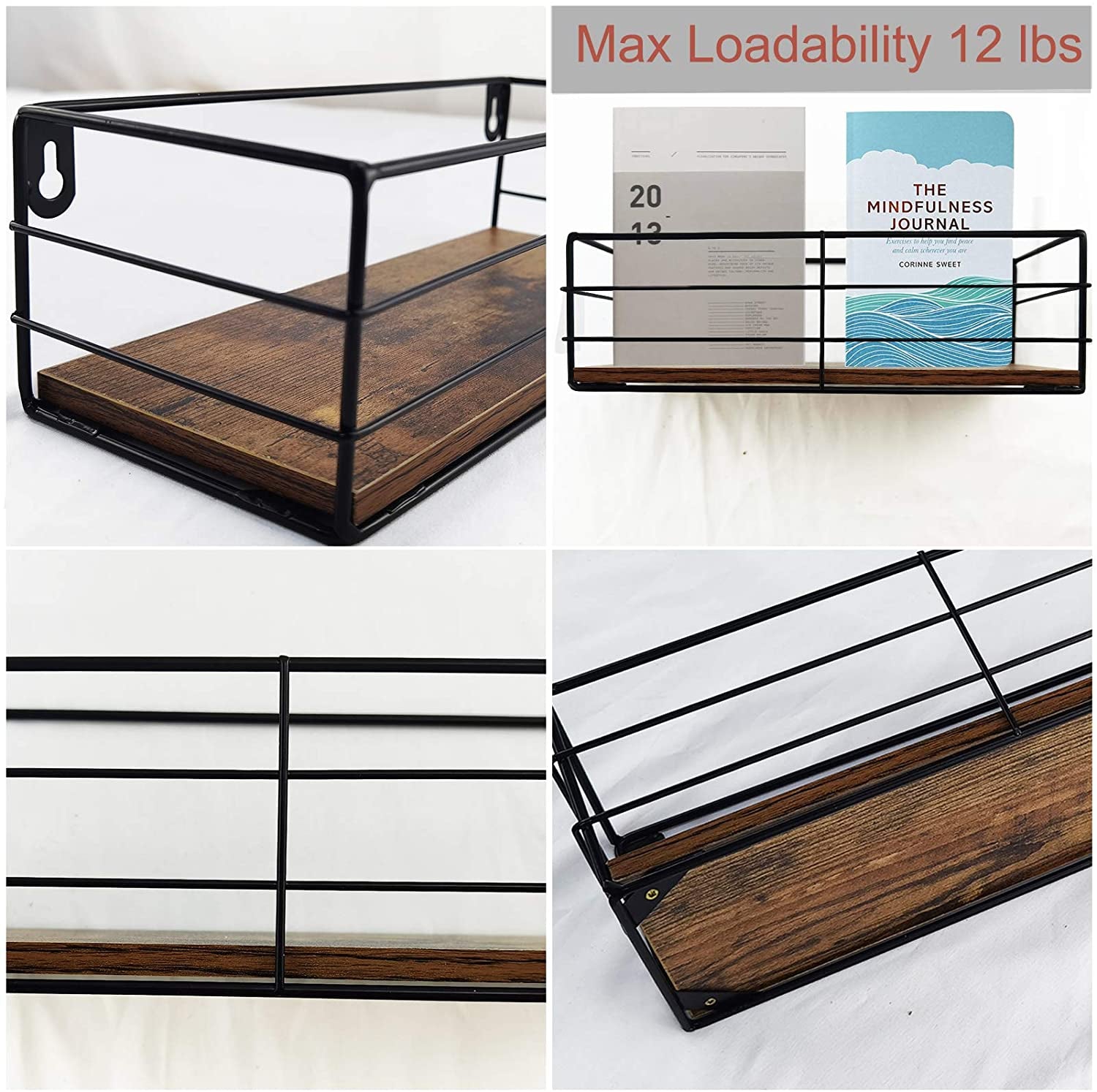 Floating Shelves Wall Mounted Set of 3, Hanging Storage Wall Shelf for Bathroom, Living Room, Bedroom, Kitchen Home