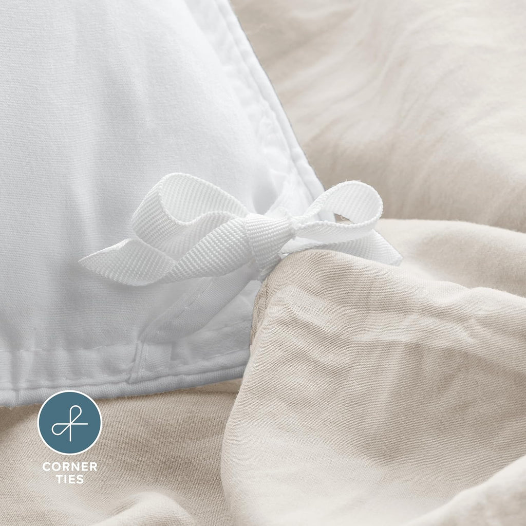 Washed Duvet Cover Set 1800 Ultra-Soft (Twin/Twin XL, Fog) | Linen-Like Look, Easy Care, Breathable Fabric, Our Softest Duvet Cover Set, 1800 Ultra-Soft