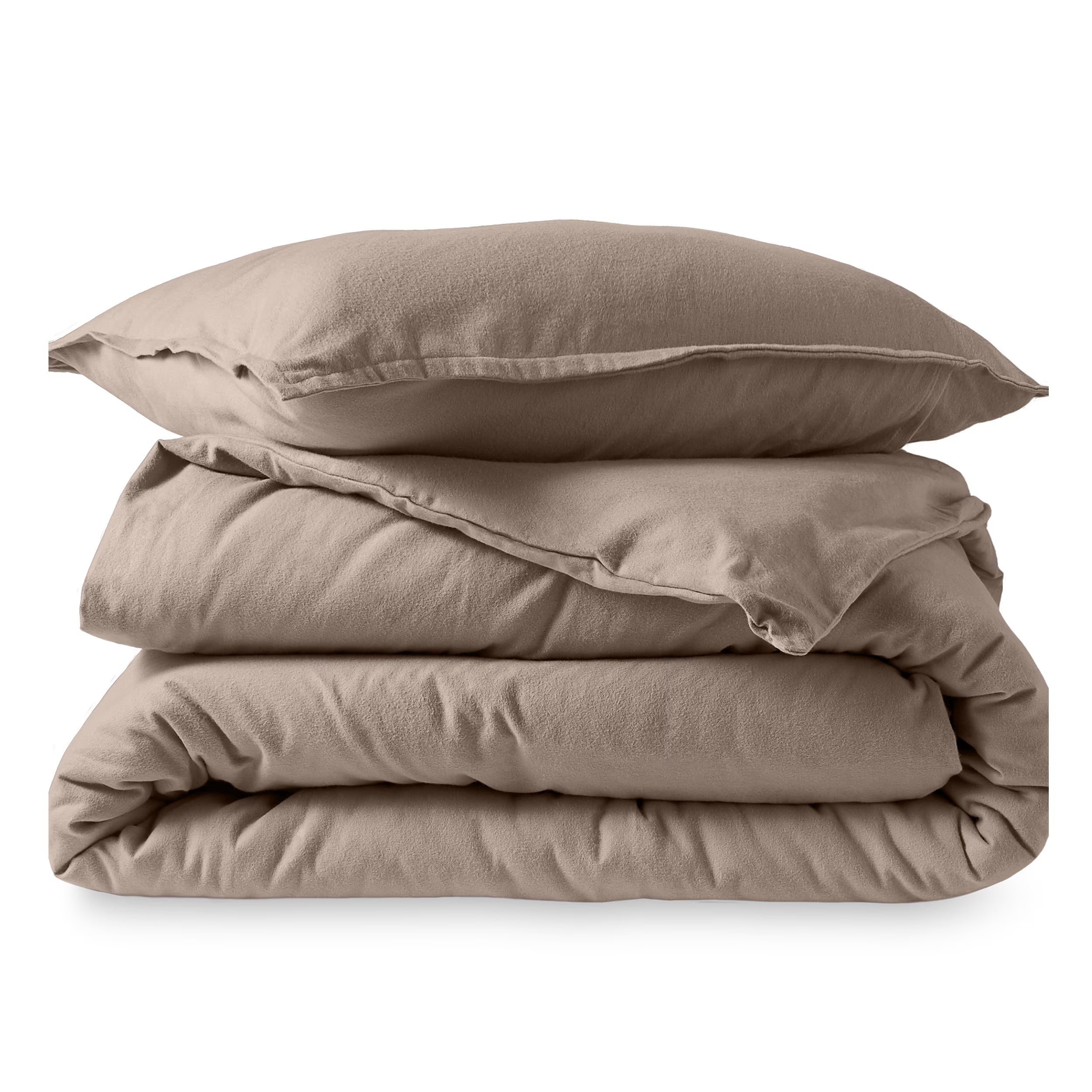 Flannel Duvet Cover Set - 100% Flannel Cotton - Double Brushed - Twin/Twin XL, Taupe