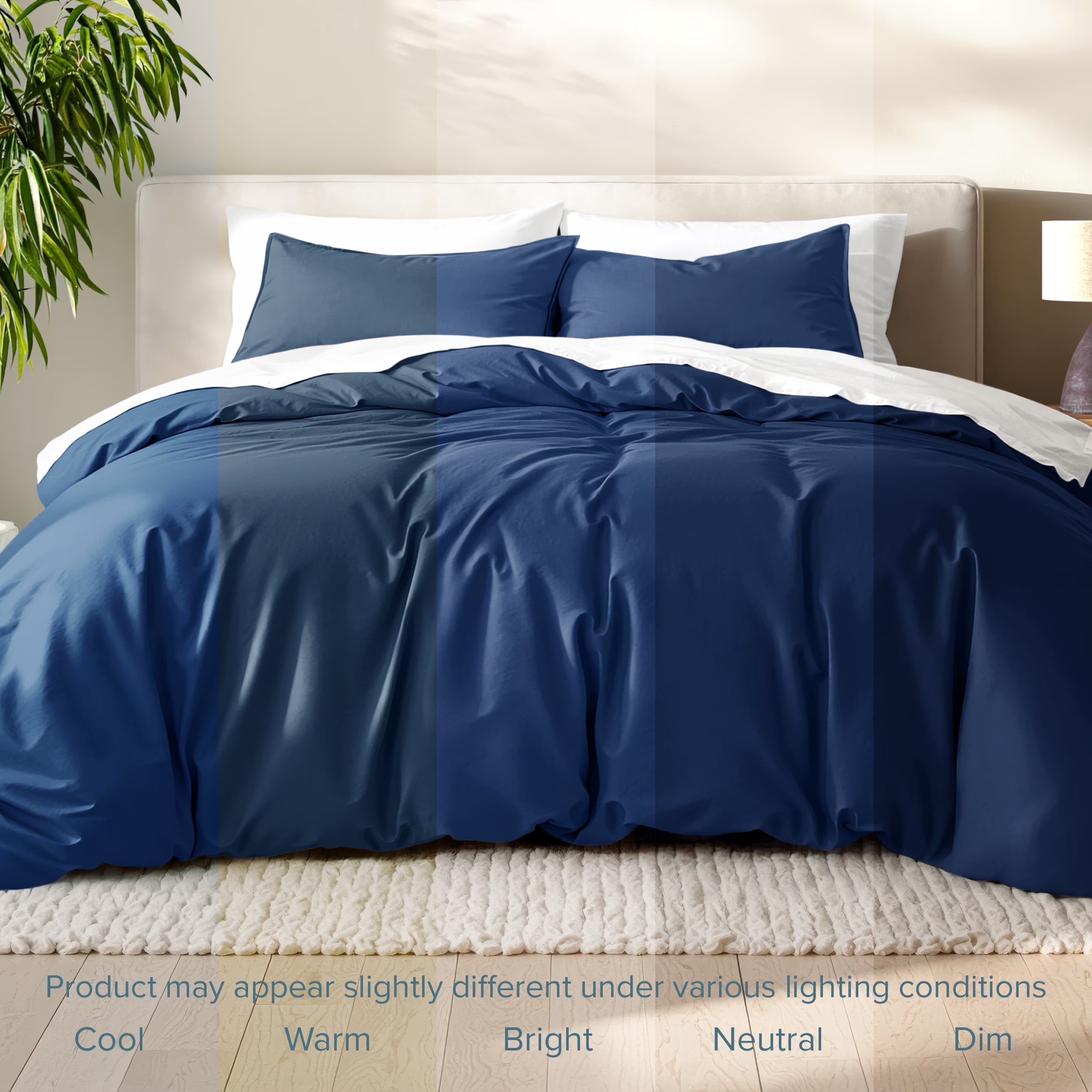 Luxury Duvet Cover and Sham Set - Premium 1800 Collection - Ultra-Soft - Oversized King, Dark Blue, 3-Pieces