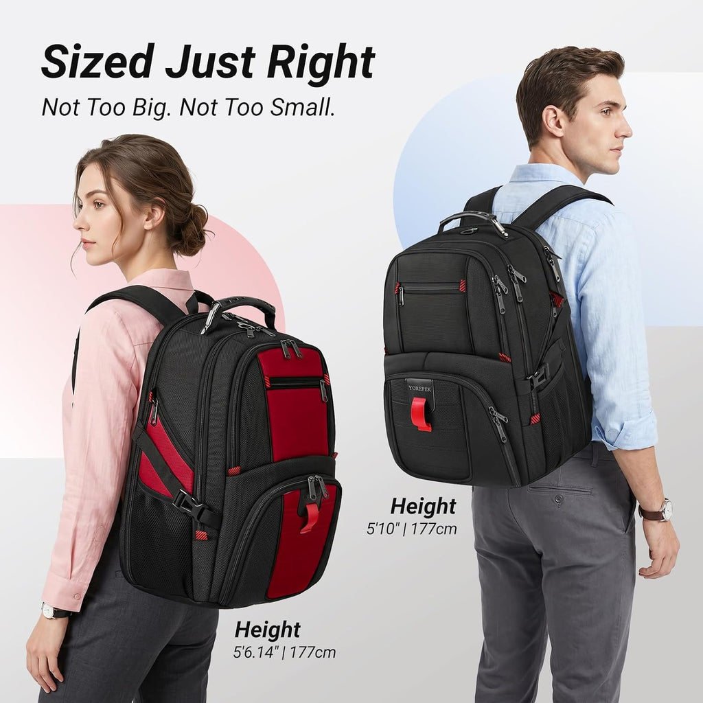 Large Laptop Backpack for Men, Heavy Duty Travel Backpack | Carry on Flight Approved, 17 Inch College Work Bookbag, Water Resistant Business Backpack for Men Women Mochilas Para Hombres