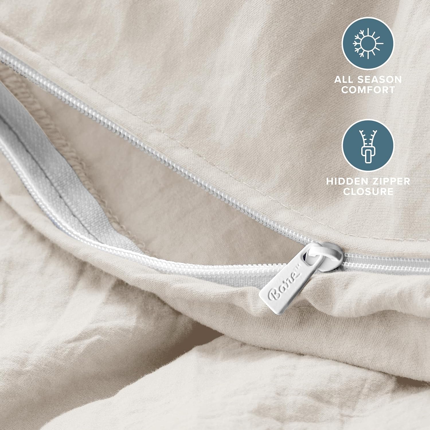 Washed Duvet Cover Set 1800 Ultra-Soft (Twin/Twin XL, Fog) | Linen-Like Look, Easy Care, Breathable Fabric, Our Softest Duvet Cover Set, 1800 Ultra-Soft