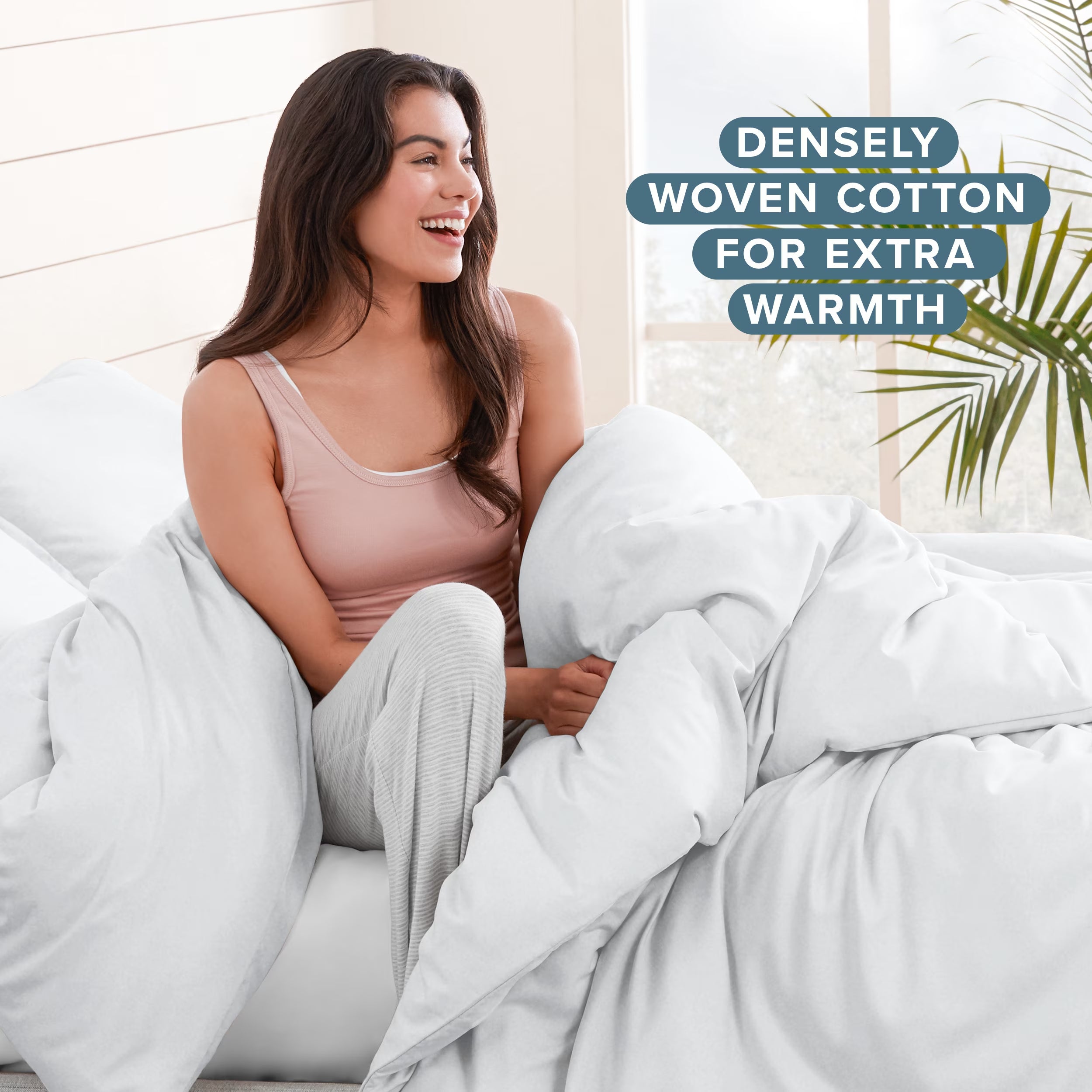 Flannel Duvet Cover Set - 100% Flannel Cotton - Double Brushed - Queen, White