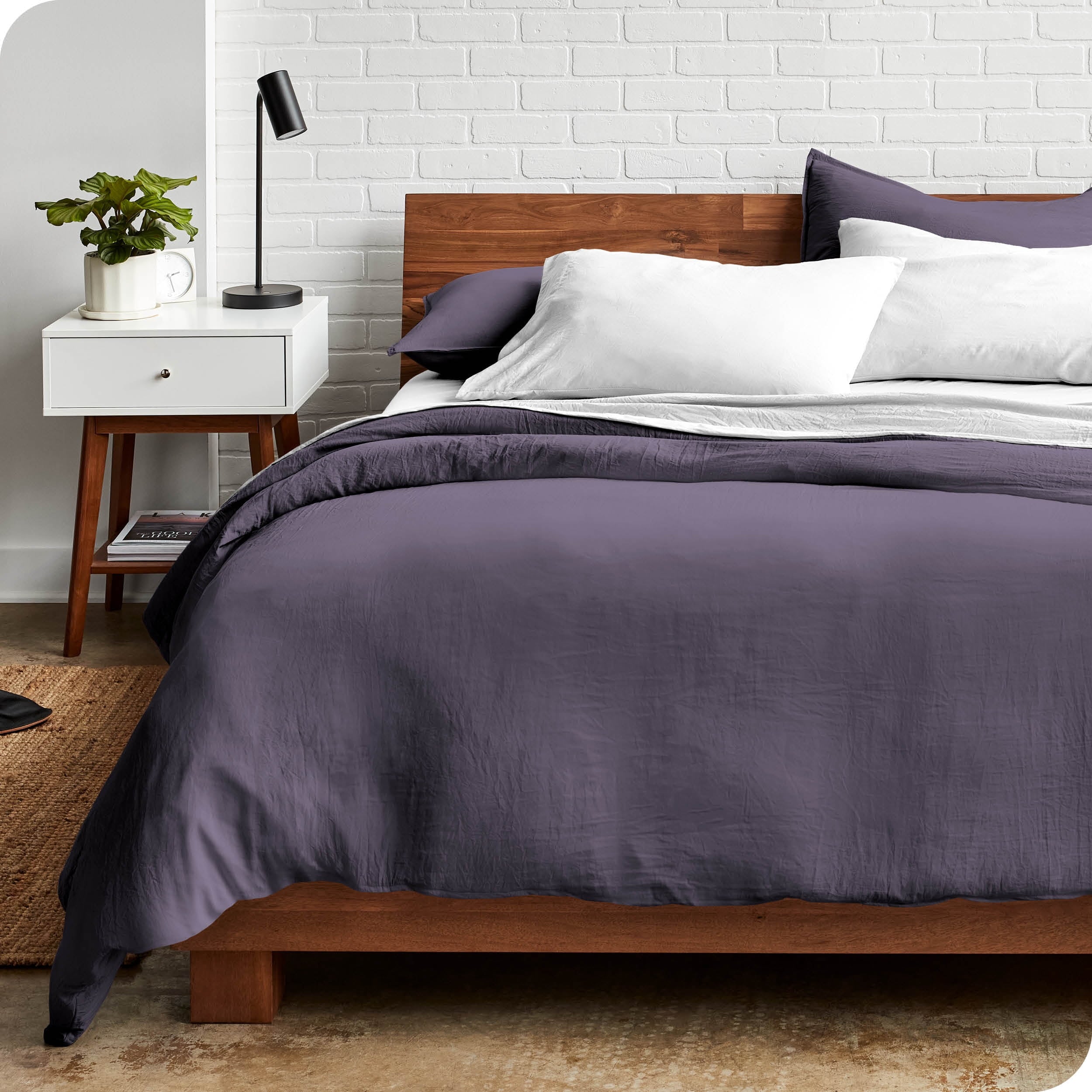 Sandwash Microfiber Duvet Cover & Sham Set, Twin/Twin XL, Dusty Purple, 2-Pieces