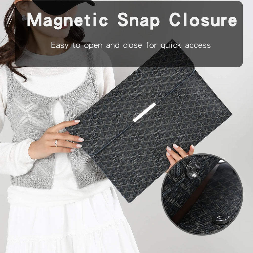 16 Inch Laptop Sleeve Padfolio Document Organizer Forlaptop Macbook Notebook Ipad, Magnetic Closure Slimscratch-Resistant Portfolio Case for Office School Travel,Gift for Students & Professionals Summerwins