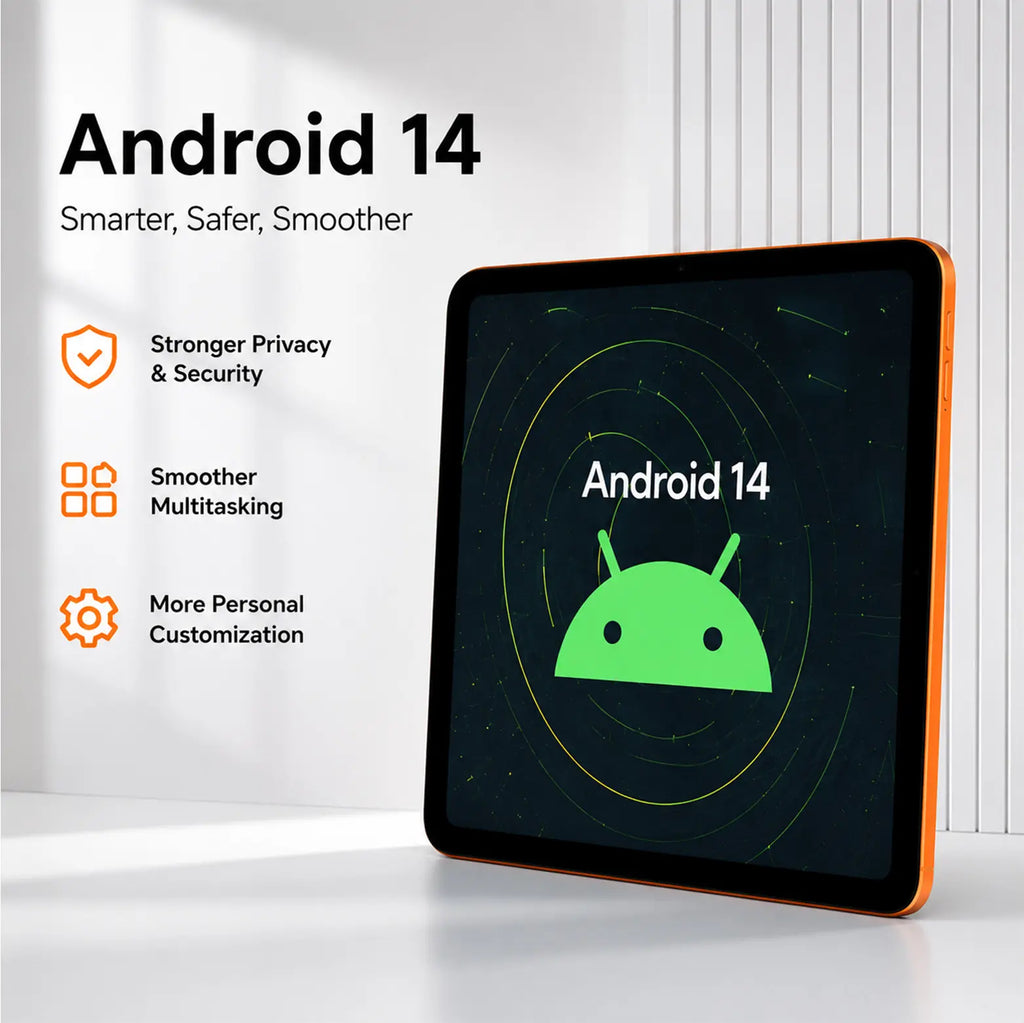 Portable Android 14 Tablet Bundle for Travel & Remote Work, 10.1" 2K Display, 8GB+256GB Storage, Wifi & SIM Supported with Keyboard, Mouse & Stylus