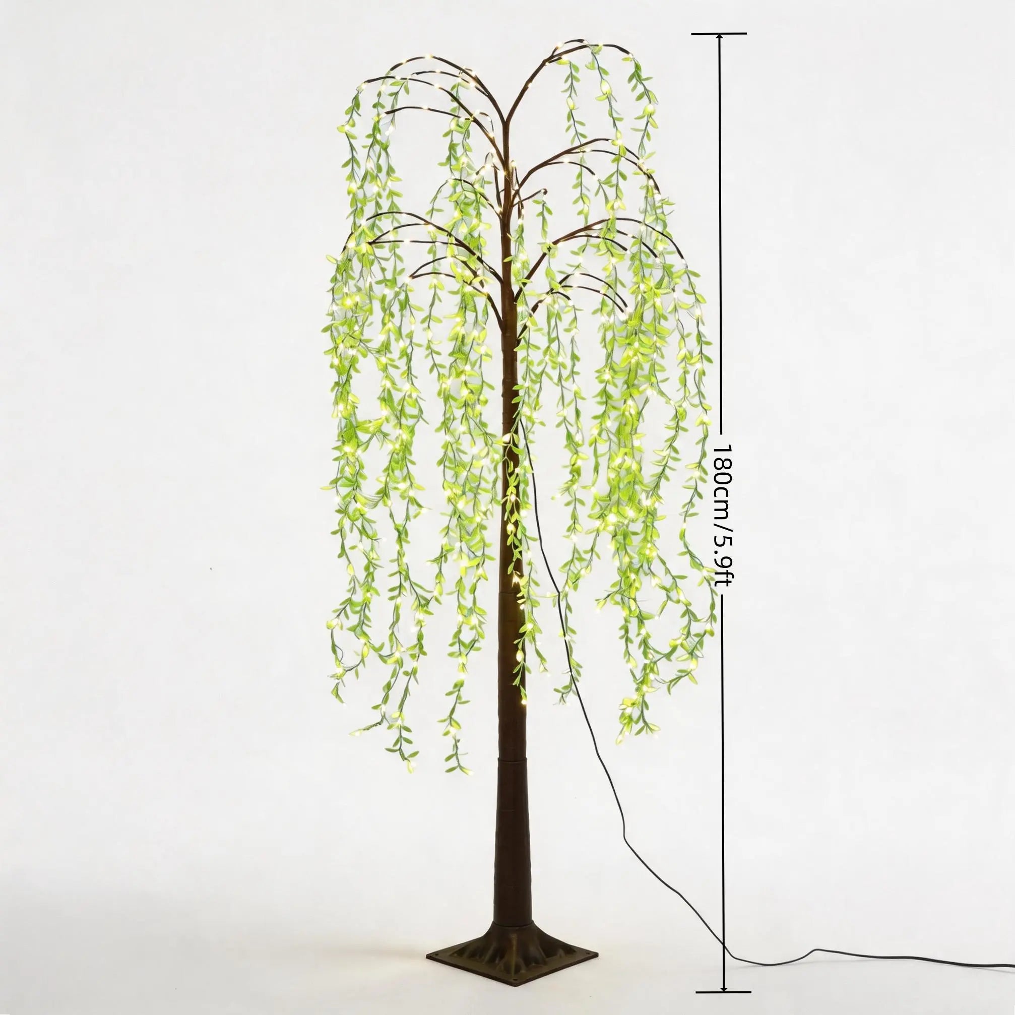 3.9-Foot/4.9-Foot/5.9-Foot LED Light-Up Artificial Weeping Willow Floor Lamp, Usb-Powered LED Willow Tree, Perfect for All-Season Parties, Birthdays, Living Rooms, Independence Day, and Spring/Summer Decor