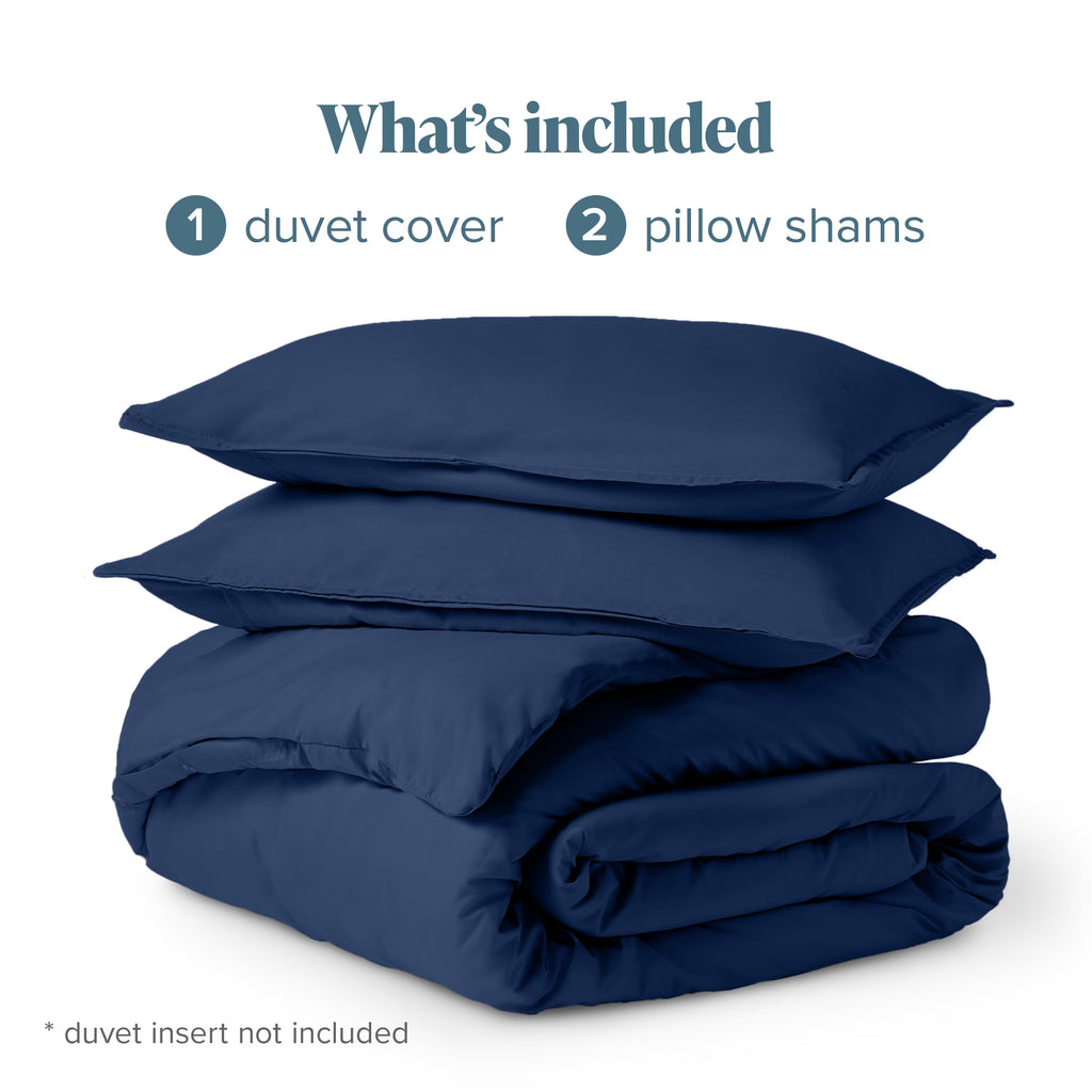 Luxury Duvet Cover and Sham Set - Premium 1800 Collection - Ultra-Soft - Oversized King, Dark Blue, 3-Pieces