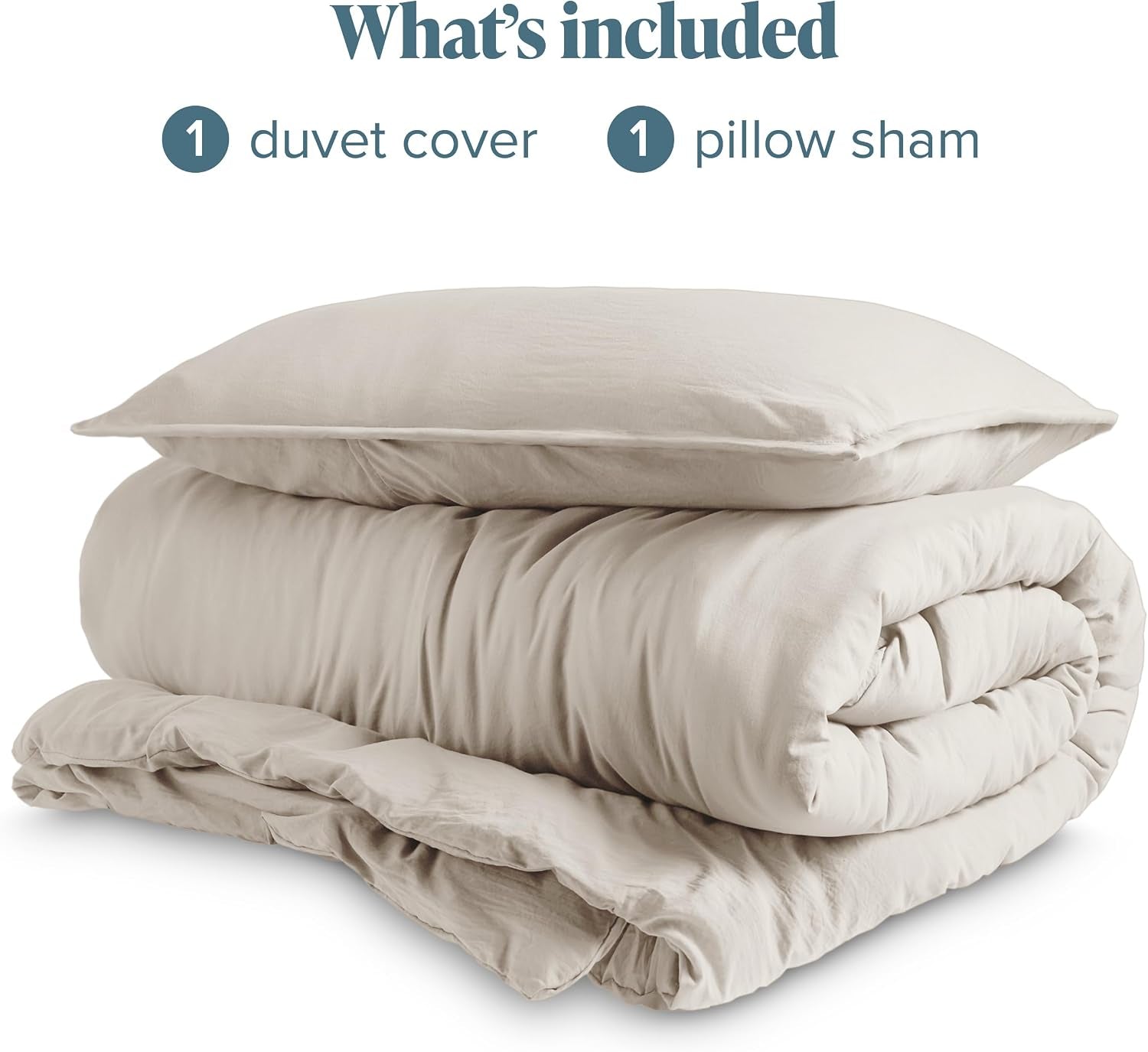 Washed Duvet Cover Set 1800 Ultra-Soft (Twin/Twin XL, Fog) | Linen-Like Look, Easy Care, Breathable Fabric, Our Softest Duvet Cover Set, 1800 Ultra-Soft