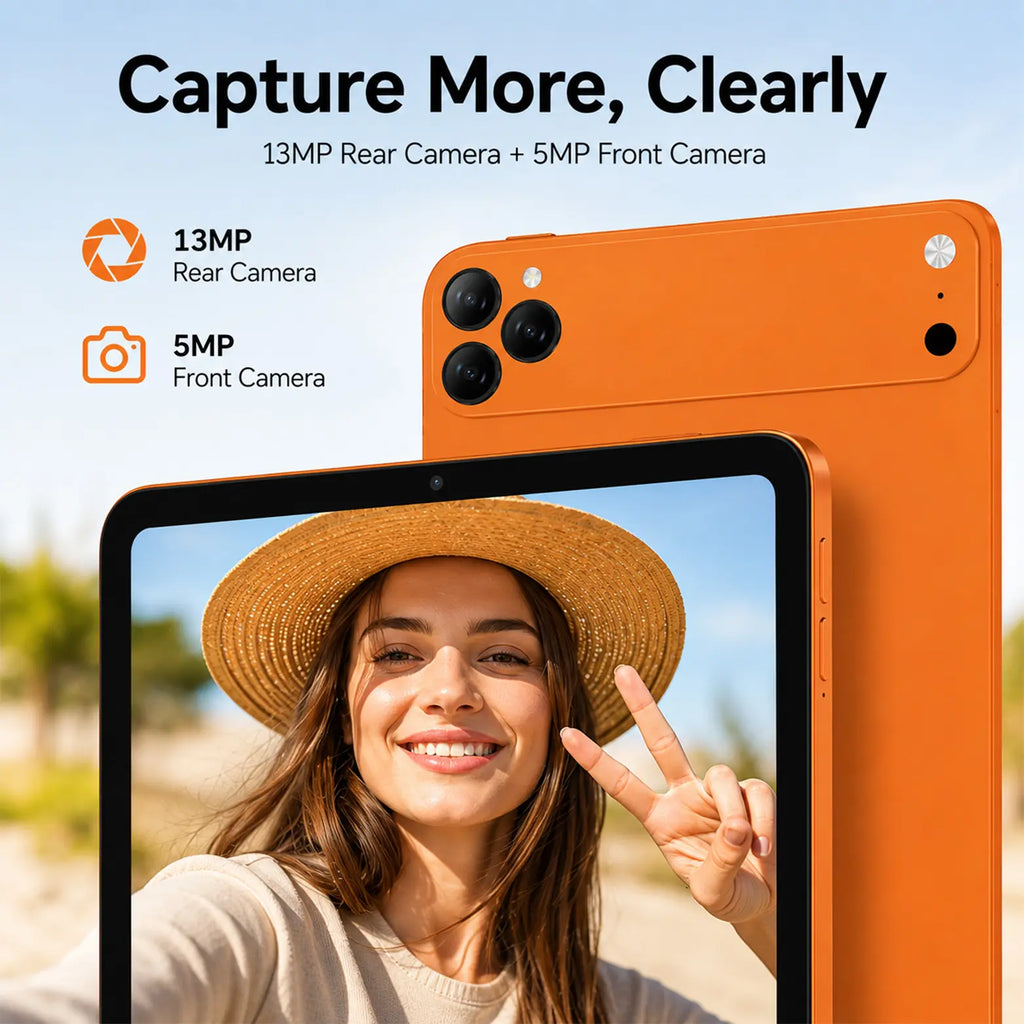 Portable Android 14 Tablet Bundle for Travel & Remote Work, 10.1" 2K Display, 8GB+256GB Storage, Wifi & SIM Supported with Keyboard, Mouse & Stylus