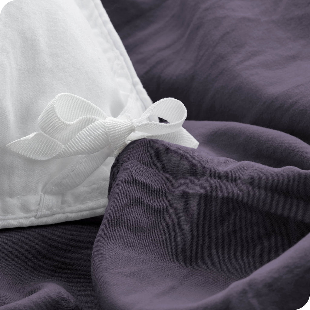Sandwash Microfiber Duvet Cover & Sham Set, Twin/Twin XL, Dusty Purple, 2-Pieces