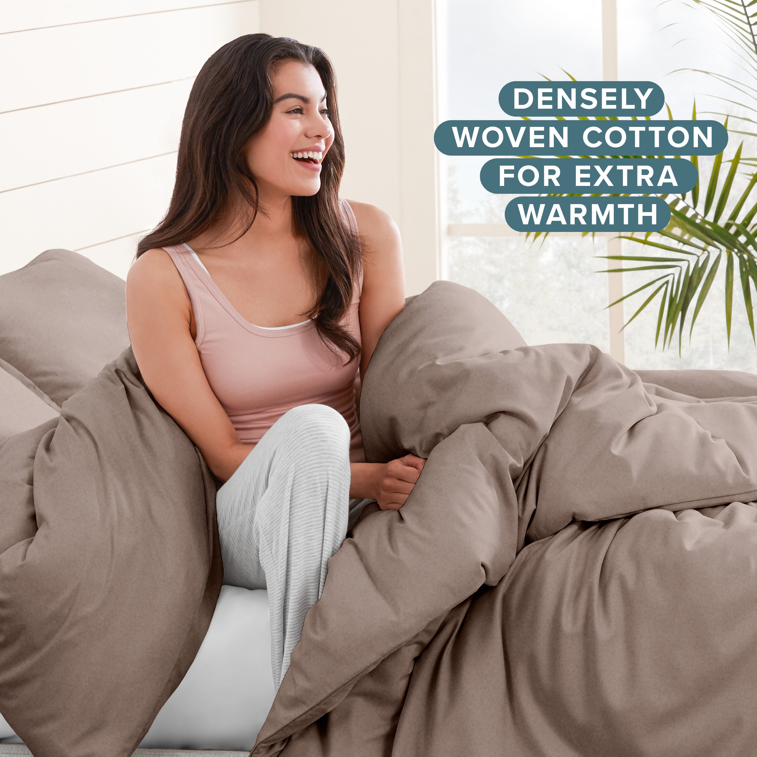 Flannel Duvet Cover Set - 100% Flannel Cotton - Double Brushed - Twin/Twin XL, Taupe