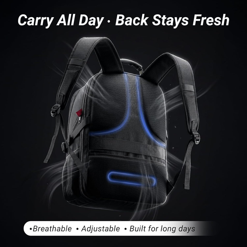 Large Laptop Backpack for Men, Heavy Duty Travel Backpack | Carry on Flight Approved, 17 Inch College Work Bookbag, Water Resistant Business Backpack for Men Women Mochilas Para Hombres
