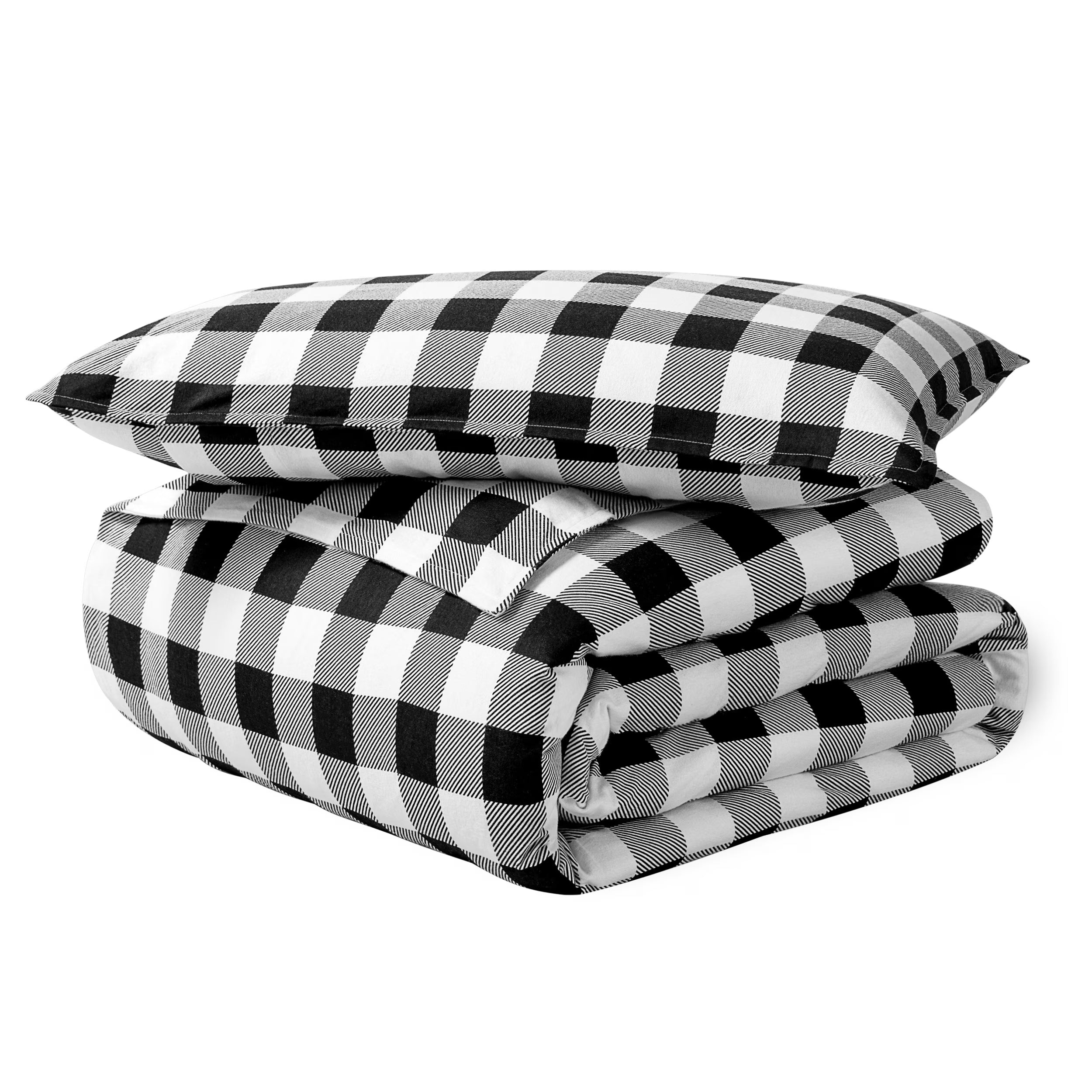 Flannel Duvet Cover Set - 100% Flannel Cotton - Double Brushed - Queen, White